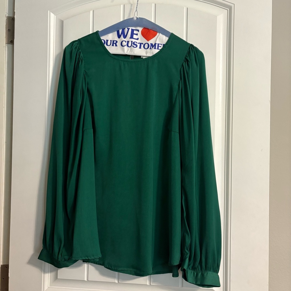 Women’s Green Silky Blouse